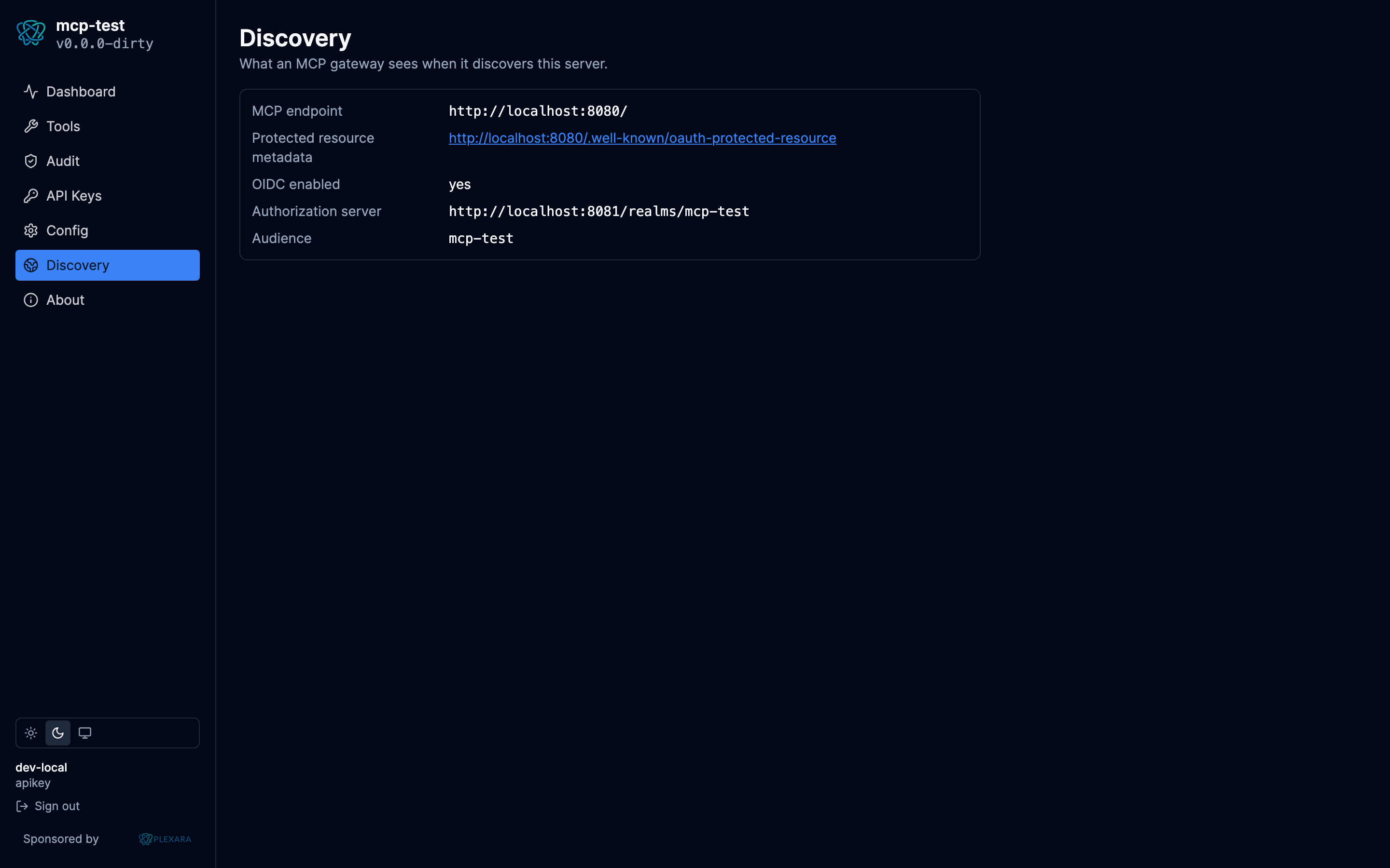 Portal Discovery screen, dark theme